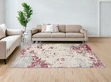 8' X 10' Red Abstract Dhurrie Area Rug - Homeroots