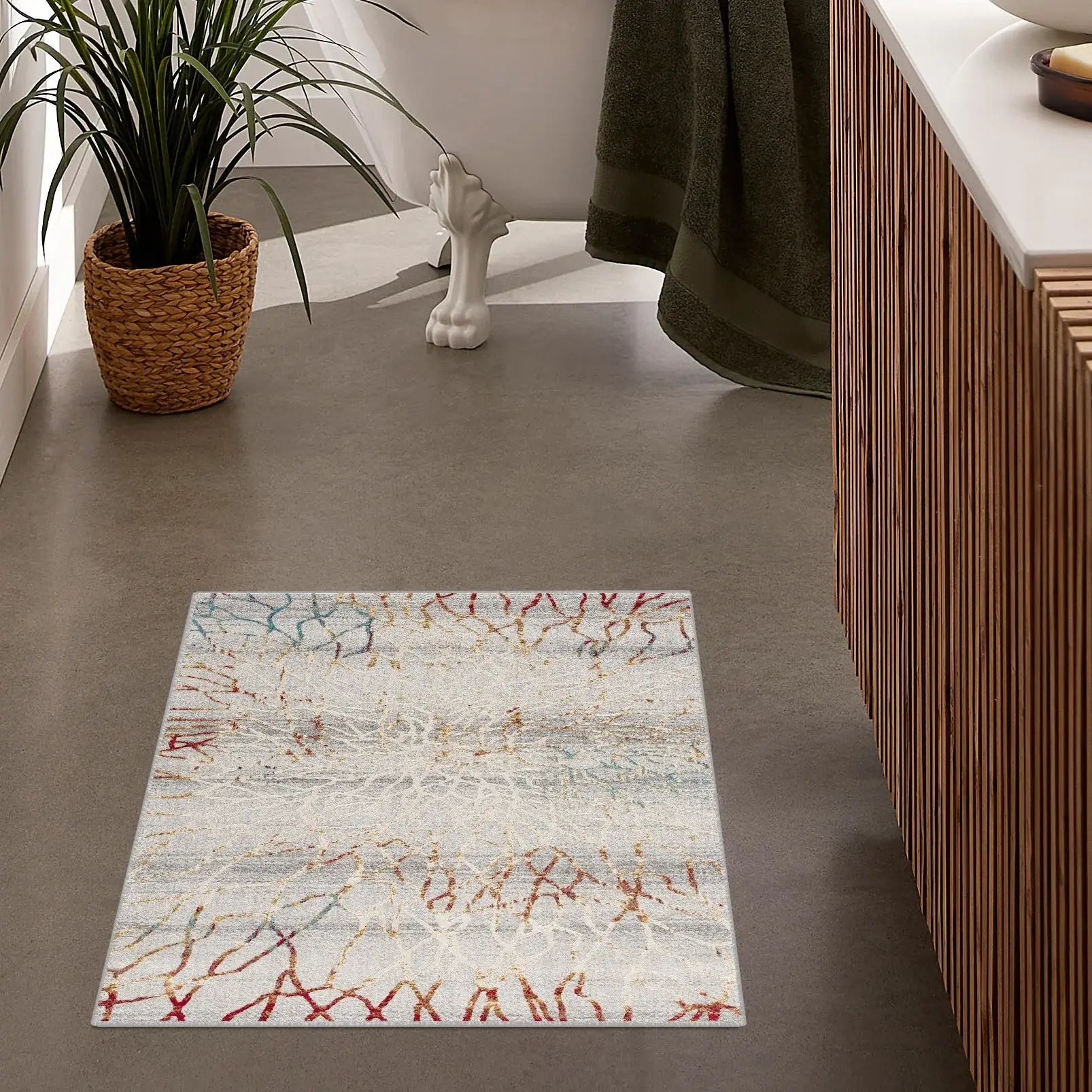 3' X 5' Gold And Ivory Abstract Branches Area Rug - Homeroots - Flyclothing LLC