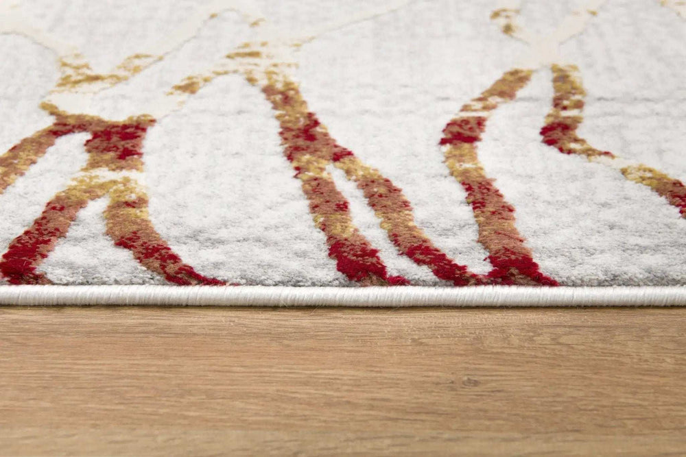 3' X 5' Gold And Ivory Abstract Branches Area Rug - Homeroots - Flyclothing LLC