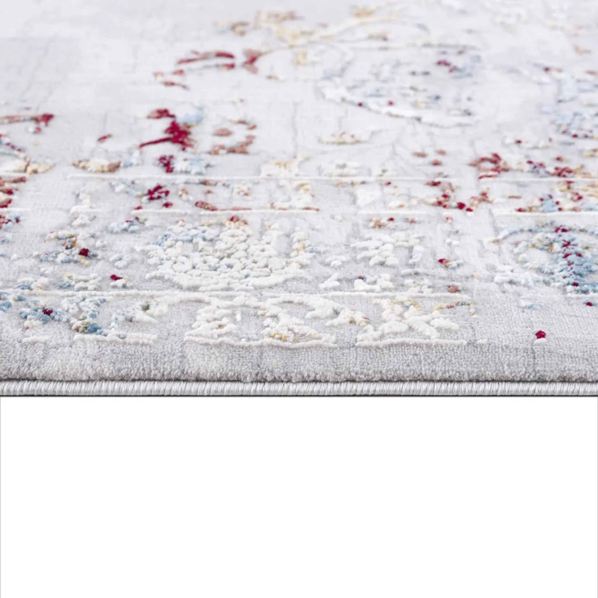 3' X 5' Gray And Beige Distressed Ornate Area Rug - Homeroots - Flyclothing LLC