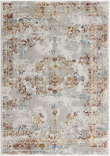3' X 5' Gray And Beige Distressed Ornate Area Rug - Homeroots - Flyclothing LLC