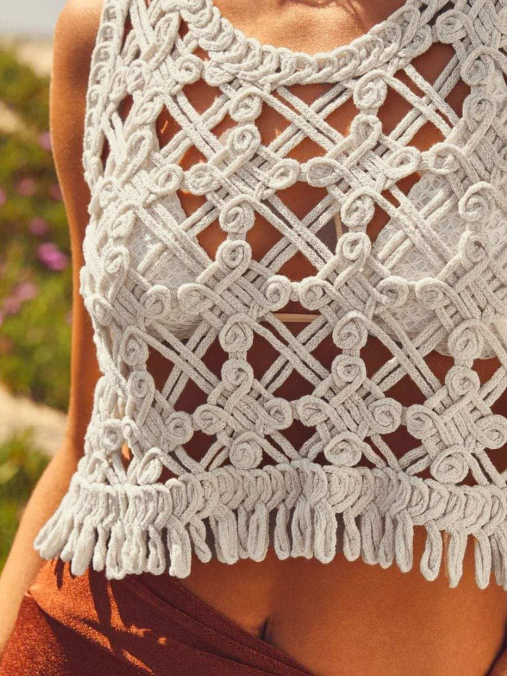 Cutout Round Neck Tank - Trendsi - Flyclothing LLC