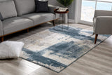 5' X 7' Blue And Ivory Abstract Dhurrie Area Rug - Homeroots - Flyclothing LLC