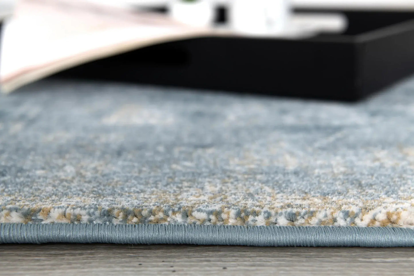 6' X 9' Blue And Ivory Abstract Dhurrie Area Rug - Homeroots - Flyclothing LLC