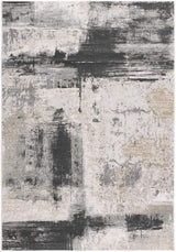5' X 7' Gray And Ivory Abstract Dhurrie Area Rug - Homeroots - Flyclothing LLC
