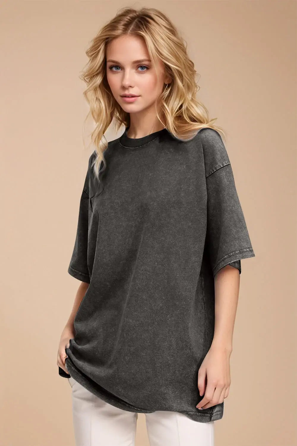 Basic Bae Round Neck Half Sleeve T-Shirt - ShopBasicbae - Flyclothing LLC