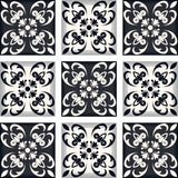 4" X 4" Black And White Quatro Peel And Stick Removable Tiles - Homeroots