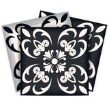 7" X 7" Black And White Quatro Peel And Stick Removable Tiles - Homeroots - Flyclothing LLC