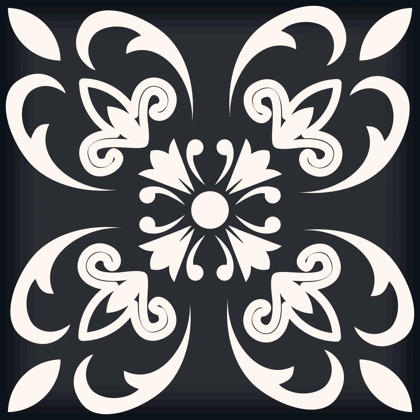 7" X 7" Black And White Quatro Peel And Stick Removable Tiles - Homeroots - Flyclothing LLC
