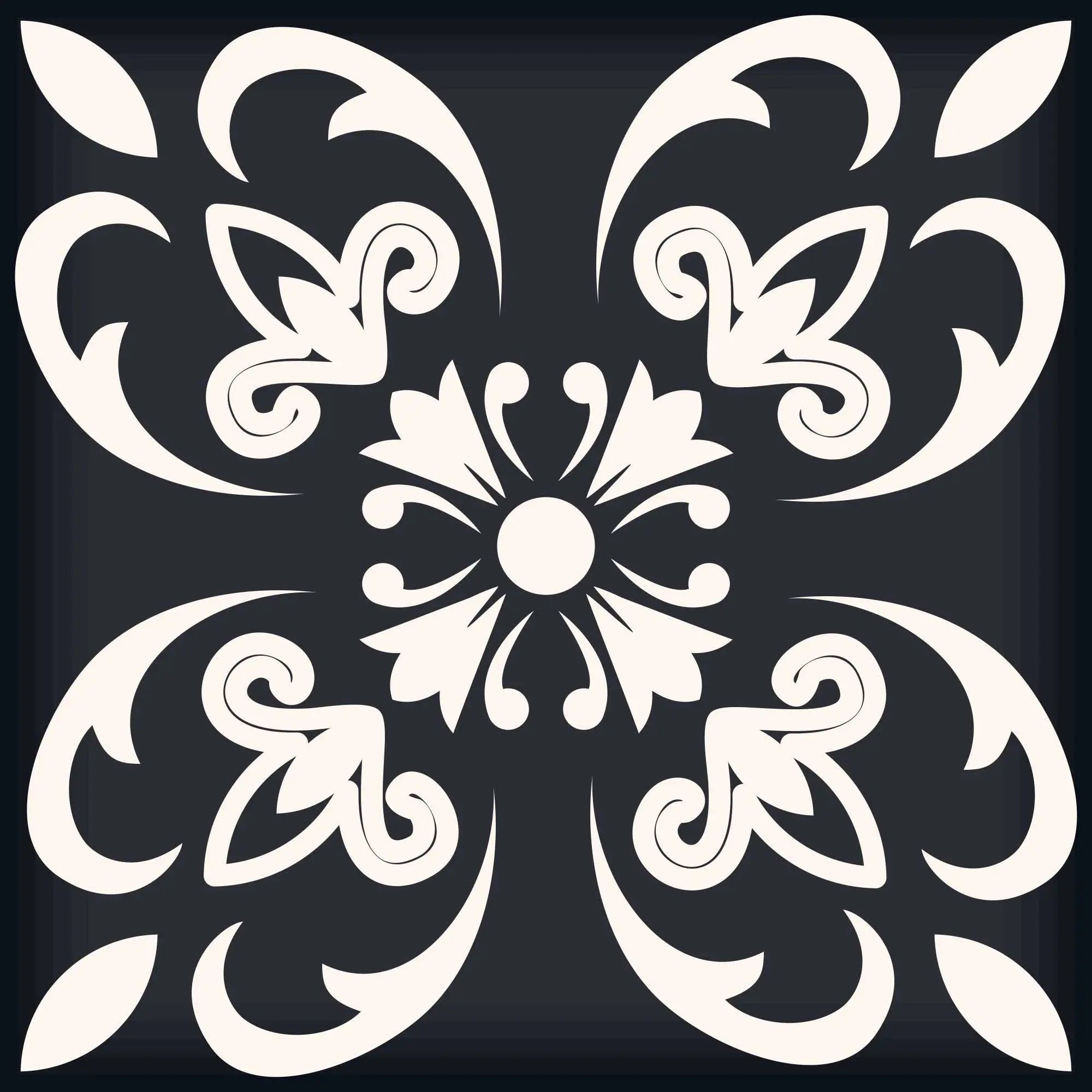 7" X 7" Black And White Quatro Peel And Stick Removable Tiles - Homeroots - Flyclothing LLC