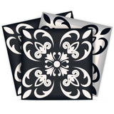 7" X 7" Black And White Quatro Peel And Stick Removable Tiles - Homeroots - Flyclothing LLC