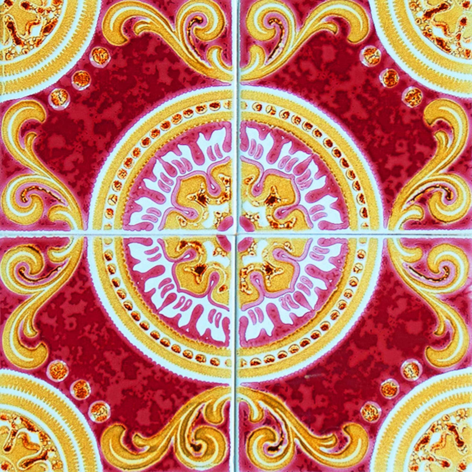 5" X 5" Golden Ruby Removable  Peel And Stick Tiles - Homeroots