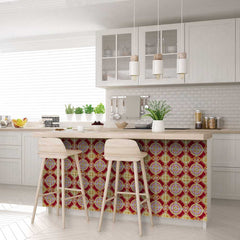 5" X 5" Golden Ruby Removable  Peel And Stick Tiles - Homeroots