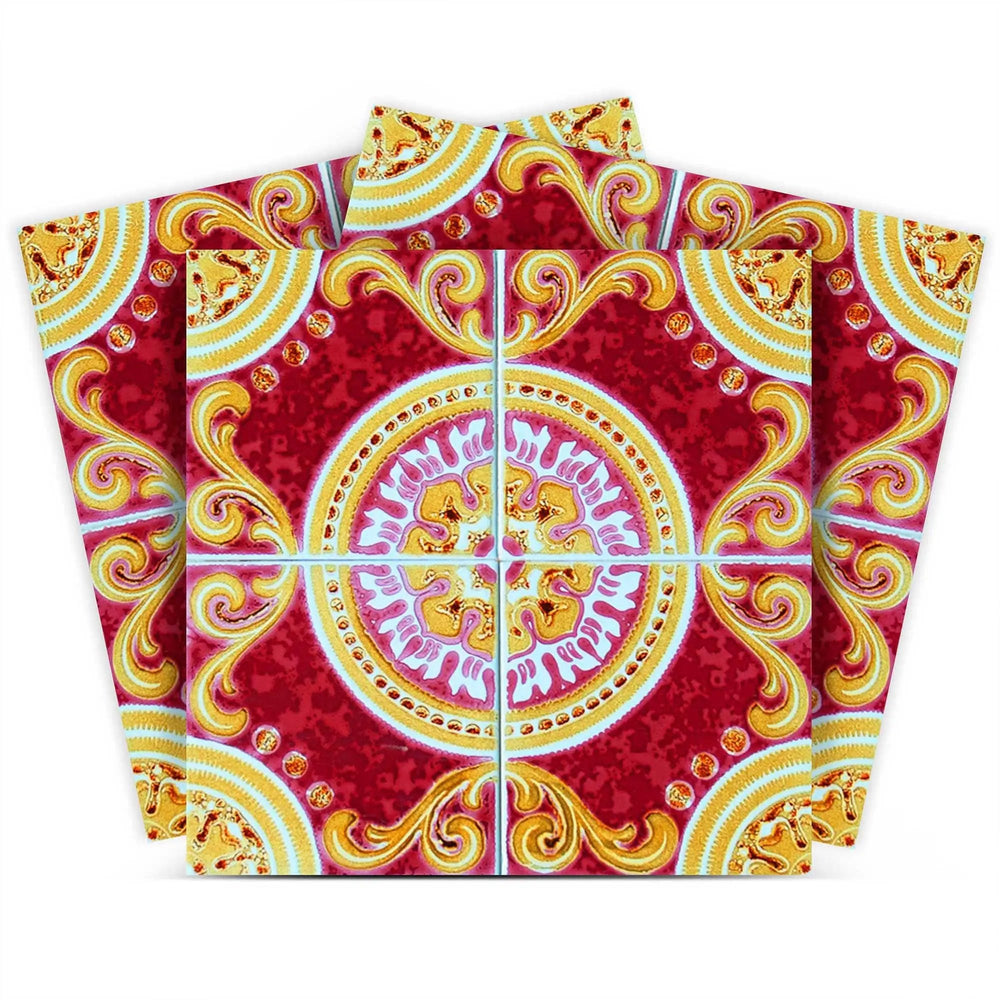 5" X 5" Golden Ruby Removable Peel And Stick Tiles - Homeroots - Flyclothing LLC