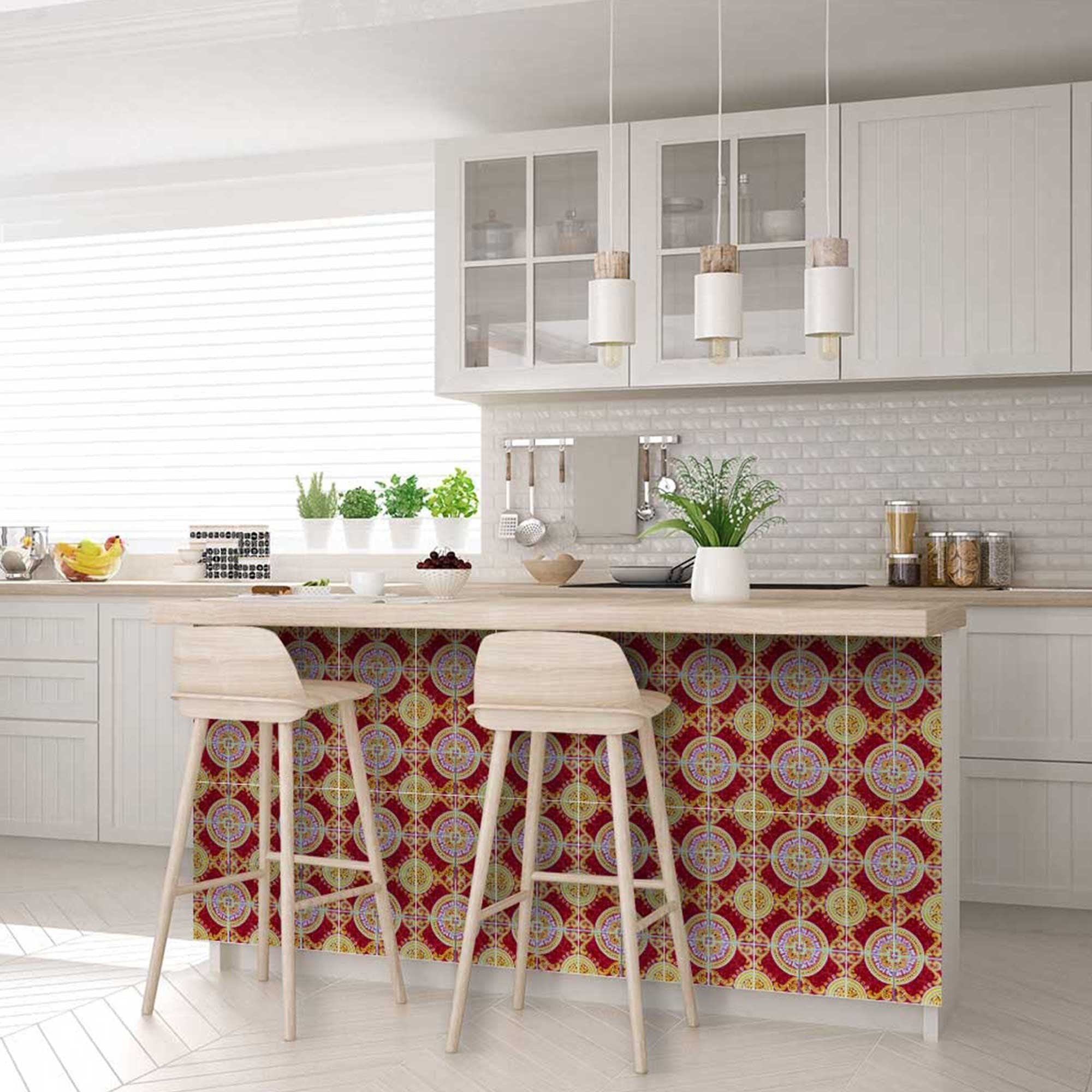6" X 6" Golden Ruby Removable  Peel And Stick Tiles - Homeroots