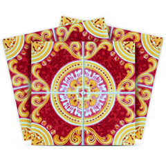 8" X 8" Golden Ruby Removable  Peel And Stick Tiles - Homeroots