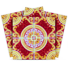 8" X 8" Golden Ruby Removable  Peel And Stick Tiles - Homeroots