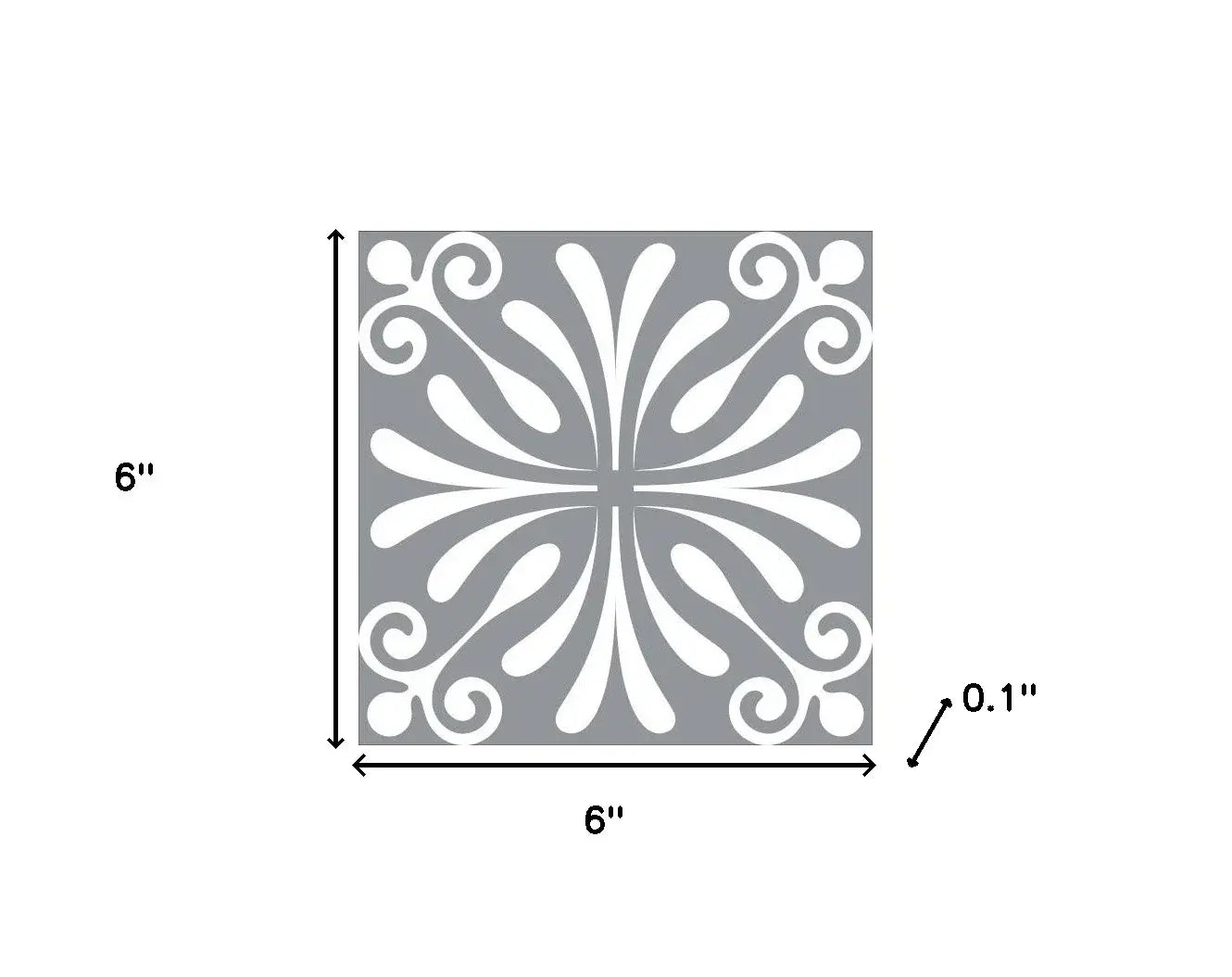 6" X 6" Gray And White Spire Peel And Stick Removable Tiles - Homeroots - Flyclothing LLC