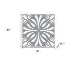6" X 6" Gray And White Spire Peel And Stick Removable Tiles - Homeroots - Flyclothing LLC
