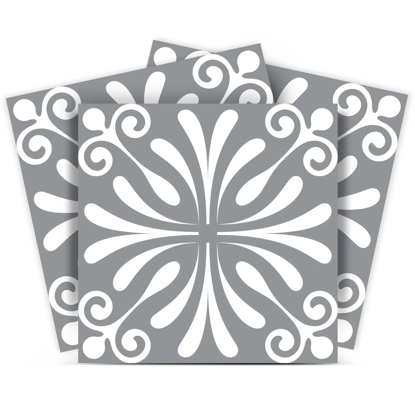 6" X 6" Gray And White Spire Peel And Stick Removable Tiles - Homeroots - Flyclothing LLC