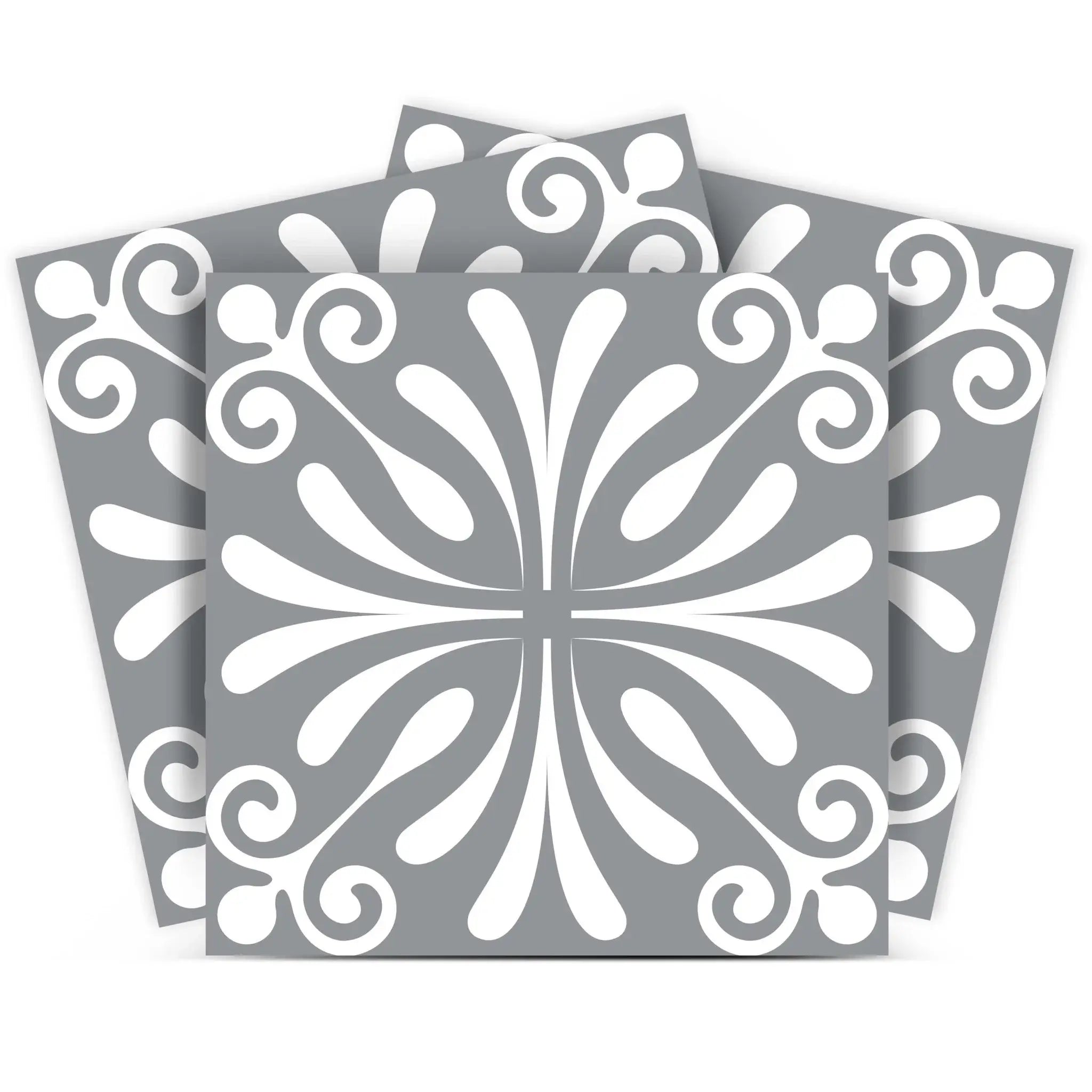 6" X 6" Gray And White Spire Peel And Stick Removable Tiles - Homeroots - Flyclothing LLC