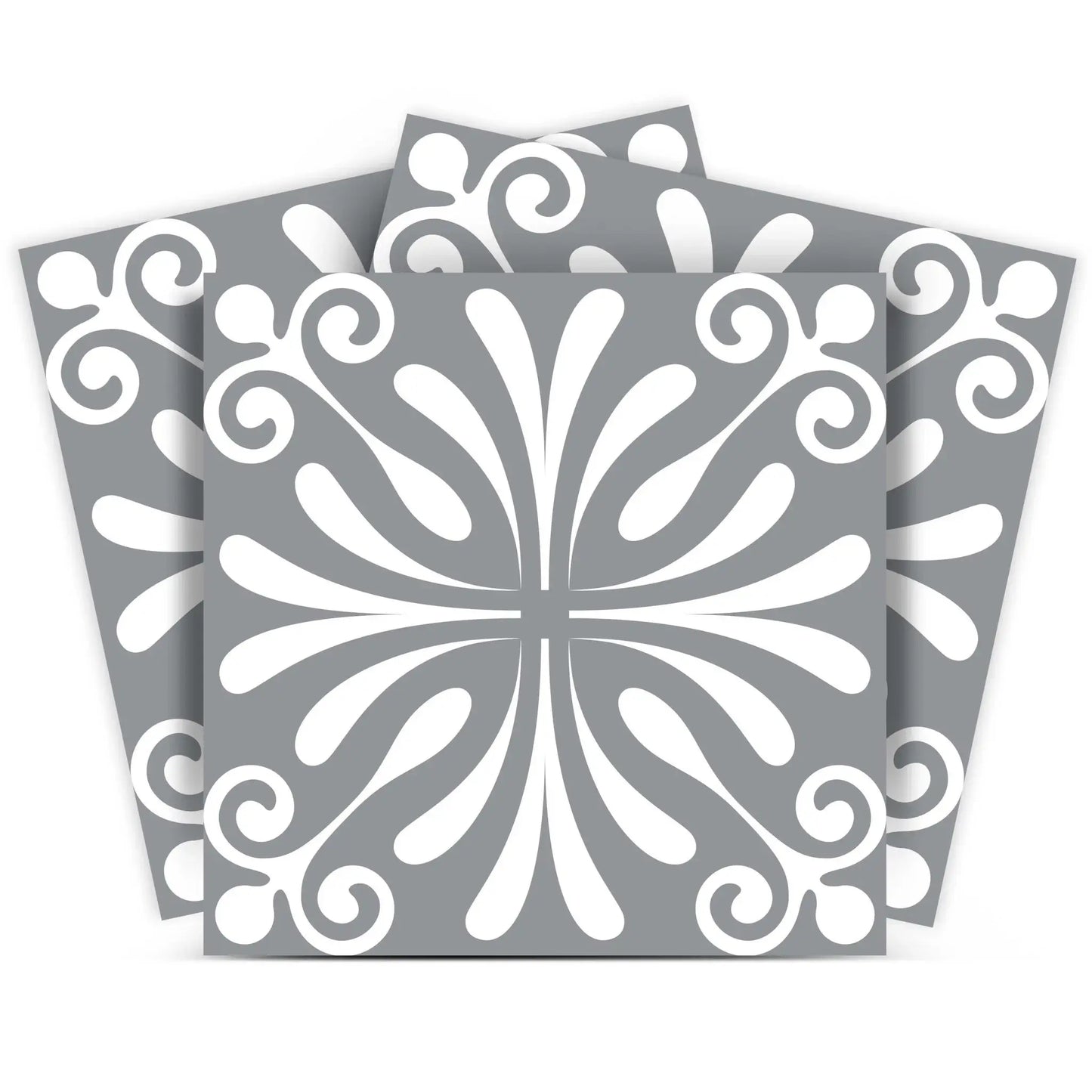 6" X 6" Gray And White Spire Peel And Stick Removable Tiles - Homeroots - Flyclothing LLC