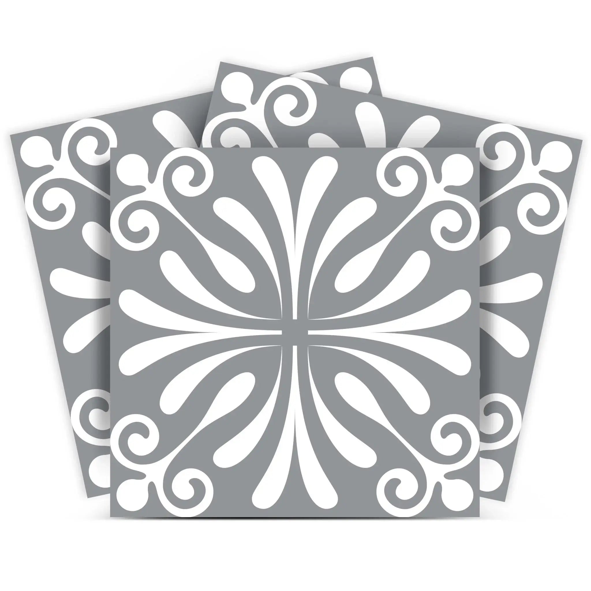 6" X 6" Gray And White Spire Peel And Stick Removable Tiles - Homeroots - Flyclothing LLC