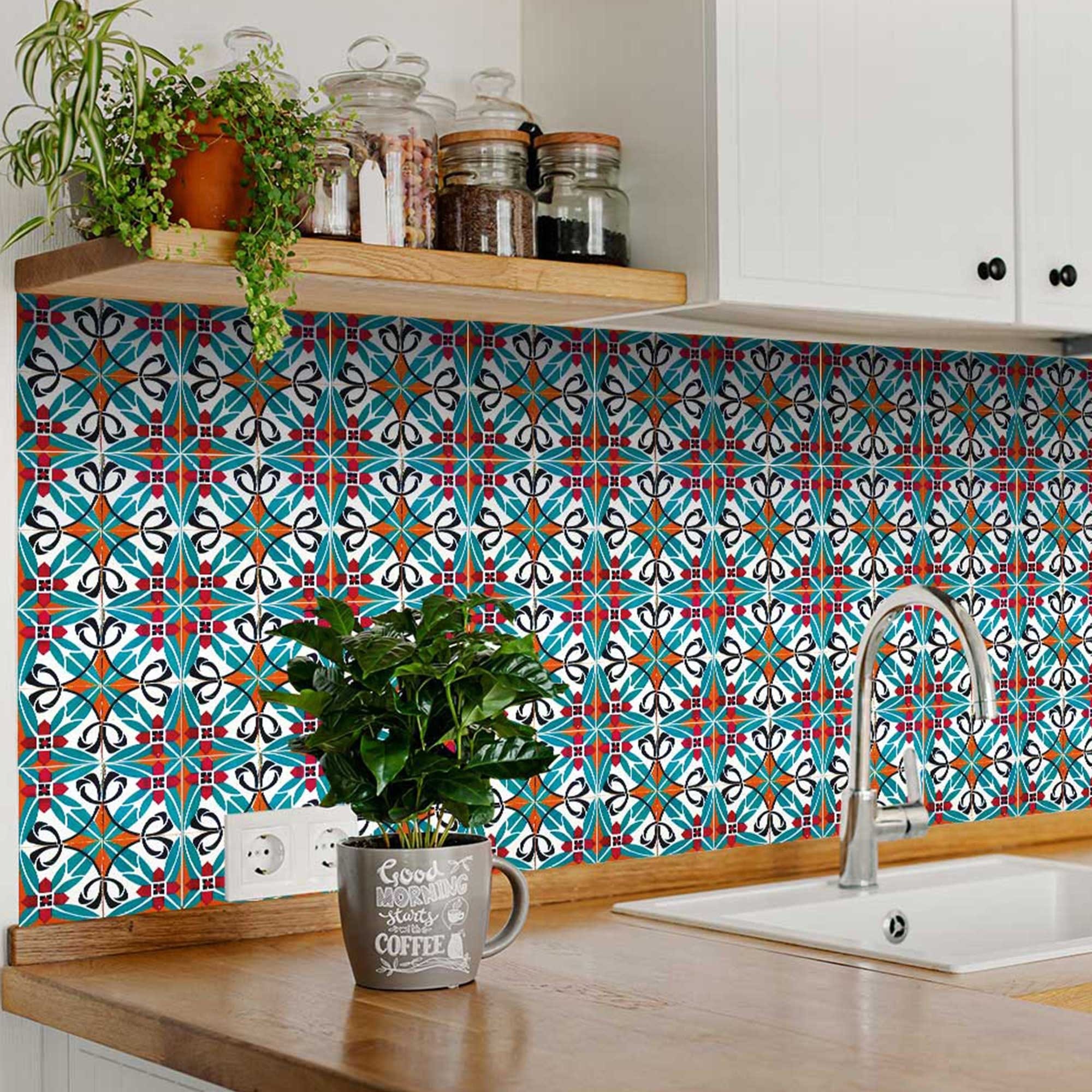 8" X 8" Cali Venice Removable  Peel And Stick Tiles - Homeroots
