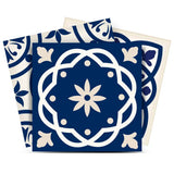 5" X 5" Midnight Blue And White Peel And Stick Removable Tiles - Homeroots