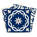 6" X 6" Midnight Blue And White Peel And Stick Removable Tiles - Homeroots