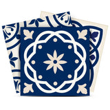 7" X 7" Midnight Blue And White Peel And Stick Removable Tiles - Homeroots - Flyclothing LLC