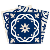 7" X 7" Midnight Blue And White Peel And Stick Removable Tiles - Homeroots - Flyclothing LLC
