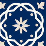 7" X 7" Midnight Blue And White Peel And Stick Removable Tiles - Homeroots