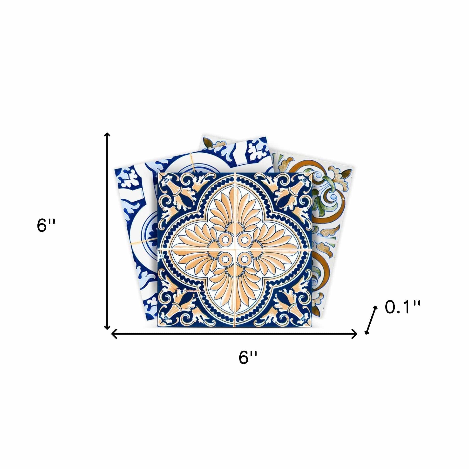 6" X 6" Dianna Mutli Mosaic Peel And Stick Tiles - Homeroots