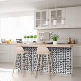 7" X 7" White And Black Sun Peel And Stick Removable Tiles - Homeroots - Flyclothing LLC