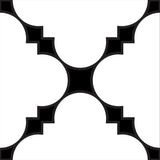 4" X 4" Black And White Tri Peel And Stick Tiles - Homeroots