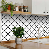 6" X 6" Black And White Tri Peel And Stick Tiles - Homeroots - Flyclothing LLC