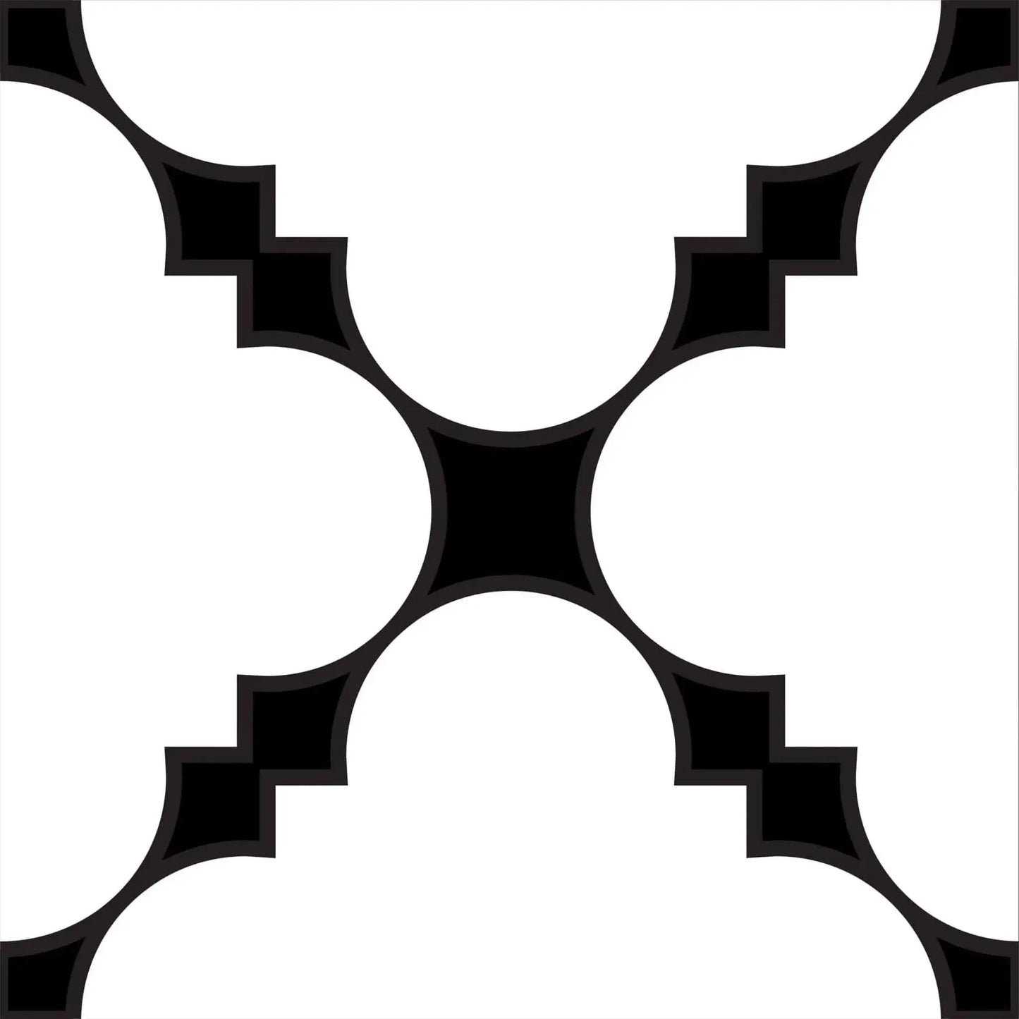 6" X 6" Black And White Tri Peel And Stick Tiles - Homeroots - Flyclothing LLC