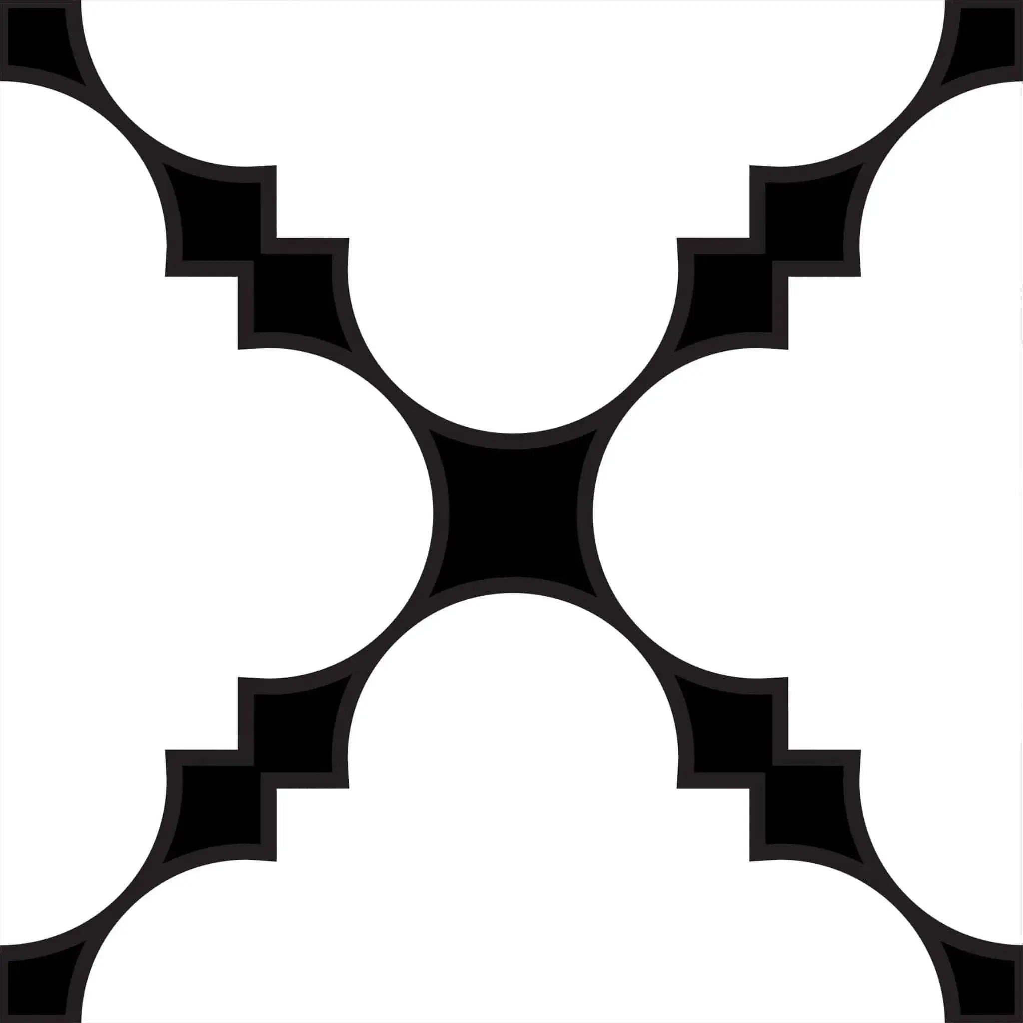 6" X 6" Black And White Tri Peel And Stick Tiles - Homeroots - Flyclothing LLC