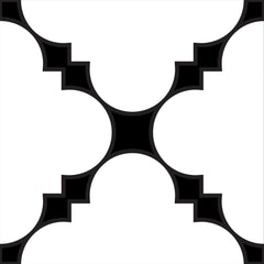 7" X 7" Black And White Tri Peel And Stick Tiles - Homeroots