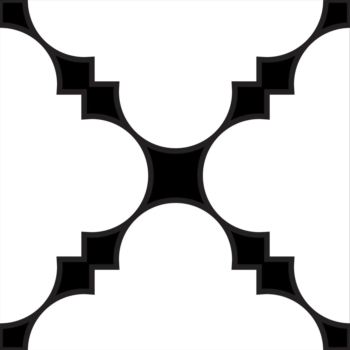 8" X 8" Black And White Tri Peel And Stick Tiles - Homeroots - Flyclothing LLC