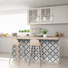 4" X 4" Dark Gray And White Tri Peel And Stick Tiles - Homeroots