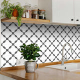 6" X 6" Dark Gray And White Tri Peel And Stick Tiles - Homeroots - Flyclothing LLC