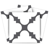 7" X 7" Dark Gray And White Tri Peel And Stick Tiles - Homeroots