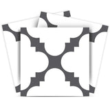 7" X 7" Dark Gray And White Tri Peel And Stick Tiles - Homeroots