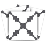 8" X 8" Dark Gray And White Tri Peel And Stick Tiles - Homeroots - Flyclothing LLC