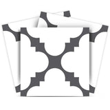 8" X 8" Dark Gray And White Tri Peel And Stick Tiles - Homeroots - Flyclothing LLC
