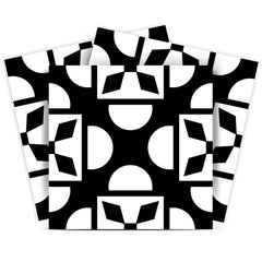 4" X 4" Black And White Coli Peel And Stick Tiles