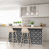7" X 7" Black And White Coli Peel And Stick Tiles - Homeroots - Flyclothing LLC