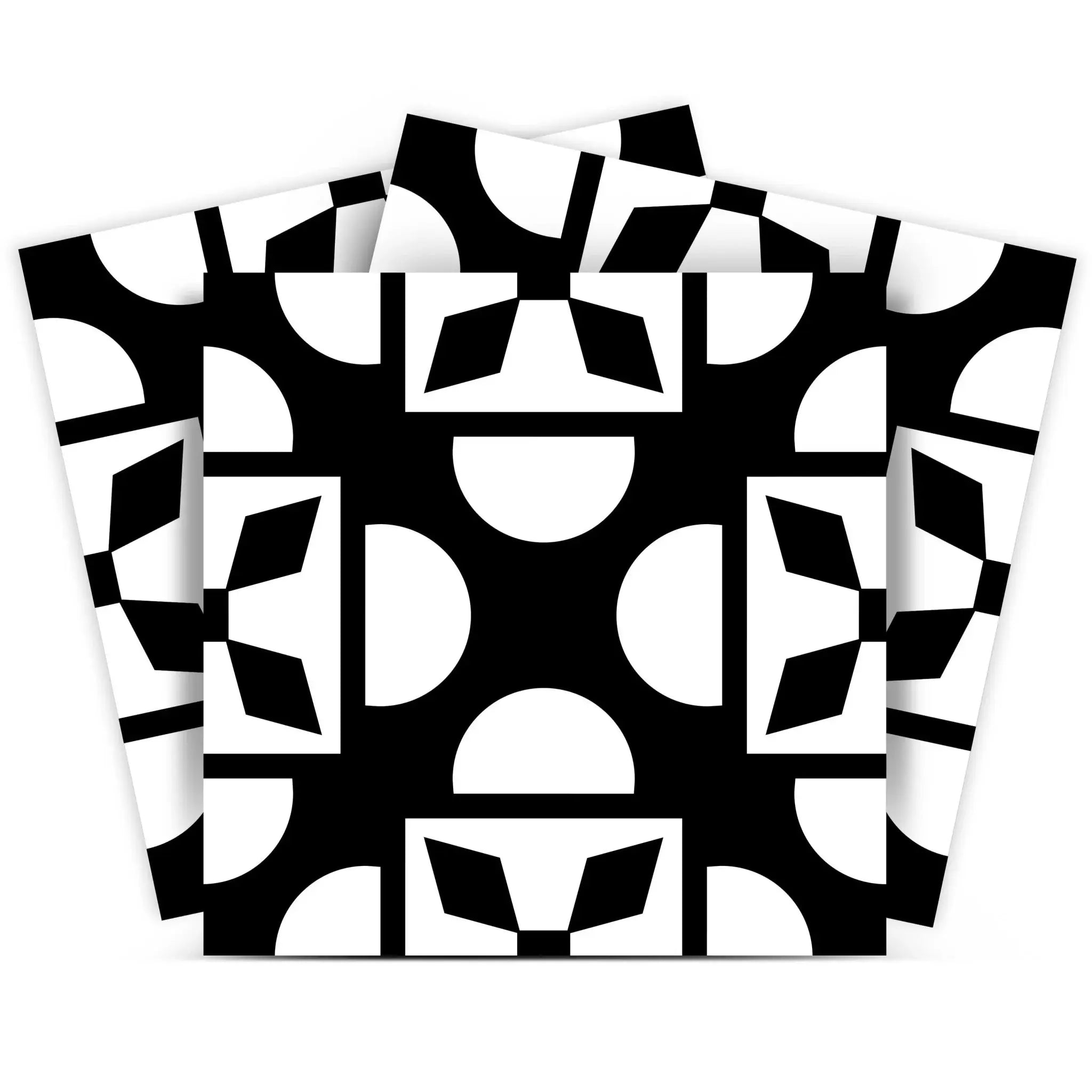 8" X 8" Black And White Coli Peel And Stick Tiles - Homeroots - Flyclothing LLC